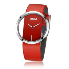 Charger l&#39;image dans la galerie, DOM Montre Femme de luxe mode de luxe Fashion Casual 30 m montres femmes à quartz imperméable à l&#39;eau véritable bracelet en cuir sport Dames élégante fille montre-bracelet montre élégante